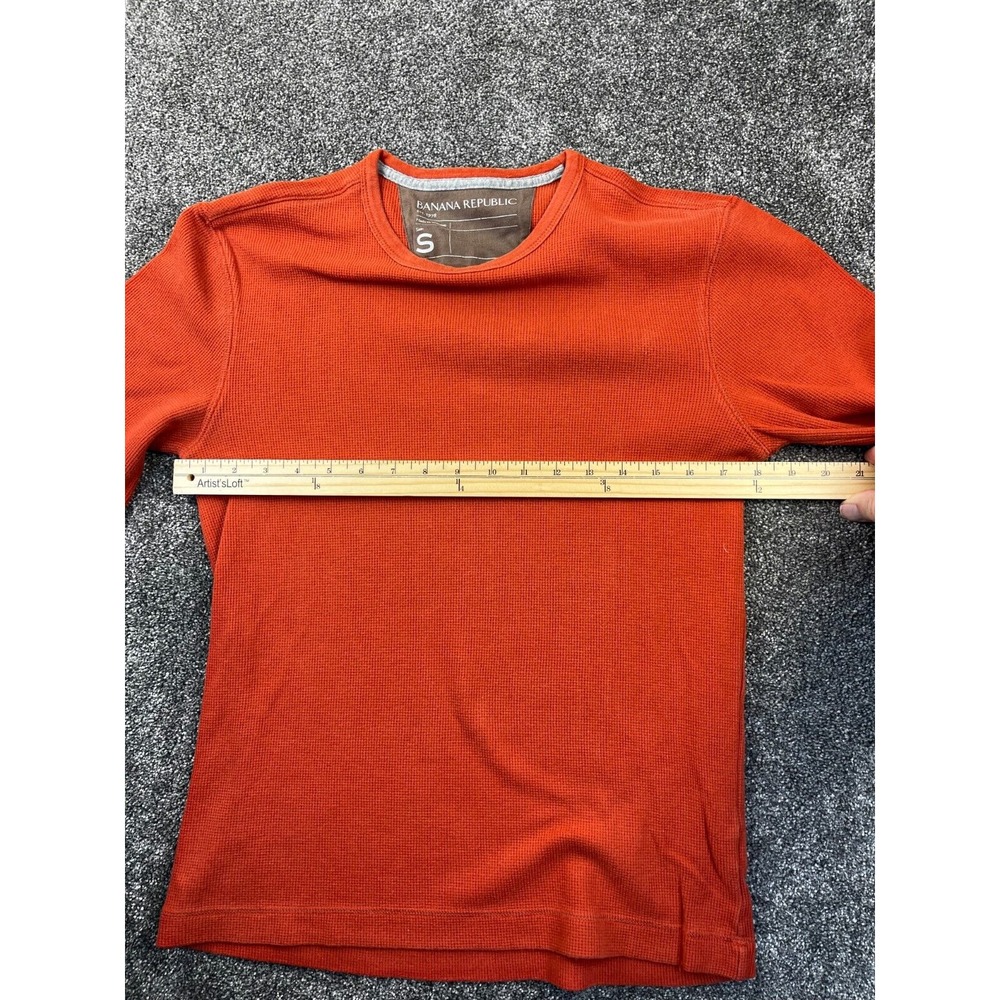 Banana Republic Sweater Men's Small Casual Crew Neck Long Sleeve Pullover Orange - Picture 4 of 6
